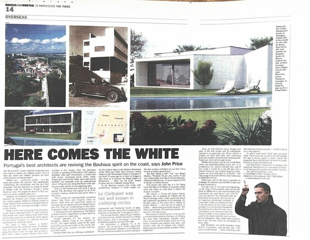 Press coverage Bom Sucesso Resort; The Times: Here comes the white 5 Bricks and Mortel Here Comes the White Bom Sucesso Resort