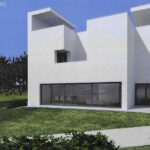 Álvaro Siza Vieira's 6 Villas at Bom Sucesso Resort showcasing a Brutalist architecture style with concrete and composite materials in a striking design.