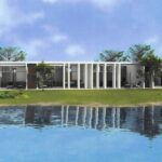 Nuno Graça Moura's Bar Code 1 - 30 Row Houses at Bom Sucesso Resort showcasing a modern design with engineering precision, featuring shaded areas, eco-friendly landscaping, and villa-style architecture.