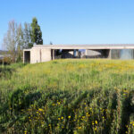 André and António Fontes' Projecto Homem showcasing a modern design with a minimalist structure set on a grassy land lot.