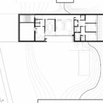 Nuno Graça Moura’s architectural sketch of the 2 Villas at Bom Sucesso Resort showcasing detailed technical drawings of the modern design with clean lines and structural assemblies.