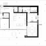 Nuno Graça Moura’s schematic floor plan of the 4 Villas at Bom Sucesso Resort showing detailed line art of the white villa layouts and architectural arrangements.