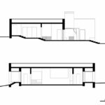 Nuno Graça Moura’s technical drawing of the 5 Unbuilt Villas from the Unrealized Phase 3 of Bom Sucesso Resort showcasing detailed design diagrams with structural layouts and architectural elements.