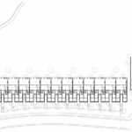 Nuno Graça Moura’s Bar Code 2 - 12 Row Houses at Bom Sucesso Resort showcasing a linear arrangement of modern row houses with clean lines and a minimalist design, highlighted in a detailed architectural diagram.