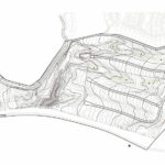 Nuno Graça Moura’s Urban Plan of Unrealized Phase 3 of Bom Sucesso Resort depicted as a detailed line art map and diagram highlighting the planned layout and structural organization.