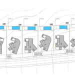 Atelier dos Remédios, Madalena Cardoso de Menezes, and Francisco Teixeira Bastos’ schematic design of Casa Bac, Unbuilt Phase 3 of Bom Sucesso Resort, showing detailed architectural plans and diagrams with structural layouts and spatial organization.