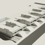 Atelier dos Remédios, Madalena Cardoso de Menezes, and Francisco Teixeira Bastos' unbuilt Zigzag Row House Phase 3 at Bom Sucesso Resort featuring a distinctive zigzag layout with angular rooflines and modern geometric forms.