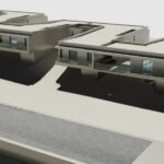 Atelier dos Remédios, Madalena Cardoso de Menezes, and Francisco Teixeira Bastos’ unbuilt Phase 3 of Bom Sucesso Resort featuring a 3D modeled plan of the Zigzag Row House with Brutalist architectural elements.