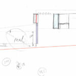 Josep Llinás’s architectural schematic of the 6 Villas at Bom Sucesso Resort showcasing detailed line art and technical drawing elements with triangular plan layouts.