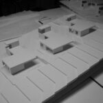 Josep Llinás’s House Model 2 showcasing a modern design with composite material and concrete elements, featuring a detailed architectural plan and 3D modeling of the structure.