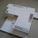 Josep Llinás’s House Model 3 scale model made of plastic, showcasing the architectural plan with detailed structural elements.
