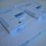 Josep Llinás’s House Model 3 showcasing a detailed scale model with composite materials, featuring a modern design emphasizing daylighting and structural engineering elements.