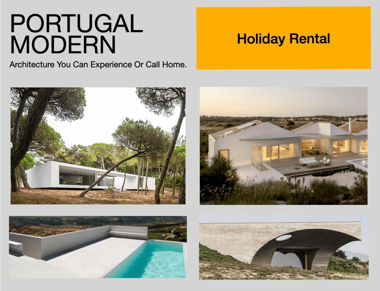 Modern Architecture Holiday Villas for Rent, Portugal