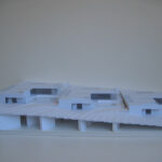 Josep Llinás’s House Model 3 showcasing a detailed scale model with transparent composite materials highlighting the architectural design and engineering plan.