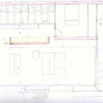 Josep Llinás’s House Model 1 depicted as a detailed white schematic floor plan with technical drawing elements and architectural sketches.