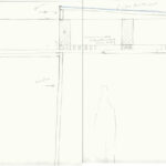 Technical line drawing by Josep Llinás depicting a white schematic architectural plan with detailed structural elements and precise line art.
