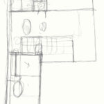 Technical drawing by Josep Llinás showing a detailed architectural plan with white line art, schematic diagrams, and numbered annotations.