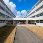 Vítor Figueiredo’s Escola Superior de Artes e Design showcasing a mixed-use campus building with a concrete composite material façade, urban design elements, and engineered shade structures.