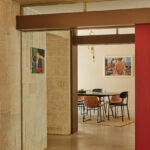 Casa Veiga / Casa Portufornia, Colares by Manuel Tainha, Rui Costa Martins (3749) Manuel Tainha and Rui Costa Martins' Casa Veiga / Casa Portufornia showcasing interior design with wood-stained flooring, tiled walls, wooden doors, and a detailed ceiling structure.