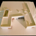 Eduardo Souto de Moura’s 13 Architectural "C-Shaped" Villas, Lot 101, scale model showcasing the distinctive C-shaped layout and detailed architectural plans.