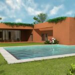 Atelier dos Remédios, Madalena Cardoso de Menezes, and Francisco Teixeira Bastos’ design of the 6 Architectural "Casa I" Villas, Lot 183, showcasing modern villas with landscaped gardens, expansive lawns, and shaded backyard areas.