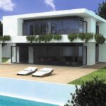 Alcino Soutinho’s 10 Architectural Villas, Lot 240, showcasing a modern residential estate with multiple villas featuring landscaped gardens, spacious yards, and elegant farmhouse-style design elements.