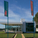 Gonçalo Cardoso de Menezes’ Former Sales Office, Lot 165, showcasing a composite material façade with engineered shading elements and modern structural assemblies.