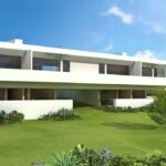 Atelier dos Remédios, Madalena Cardoso de Menezes, and Francisco Teixeira Bastos’ 18 Architectural Townhouses, Lot 215, showcasing a modern urban design with landscaped lawns, private yards, and integrated courtyards surrounding villa-style residences.