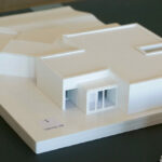 Álvaro Siza Vieira’s 14 Architectural Villas, Lot 1 scale model showcasing the detailed plan and design of modern villa structures with clean lines and minimalist form.