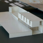 Gonçalo Byrne’s architectural scale model of "6 Unbuilt Villas, Lot 209" showcasing detailed engineering and design elements.