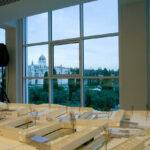 Carrilho da Graça’s 14 Architectural Villas, Lot 190, showcasing an interior with composite material flooring, transparent glass walls, a sleek ceiling design, and engineered daylighting elements emphasizing modern architectural transparency.