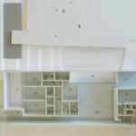 Nuno Graça Moura’s 8 Architectural Villas, Lot 80, showcasing a transparent floor plan design with clear structural layouts and modern architectural elements emphasizing openness and spatial flow.